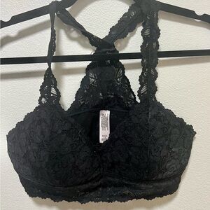 Black padded lace bralette